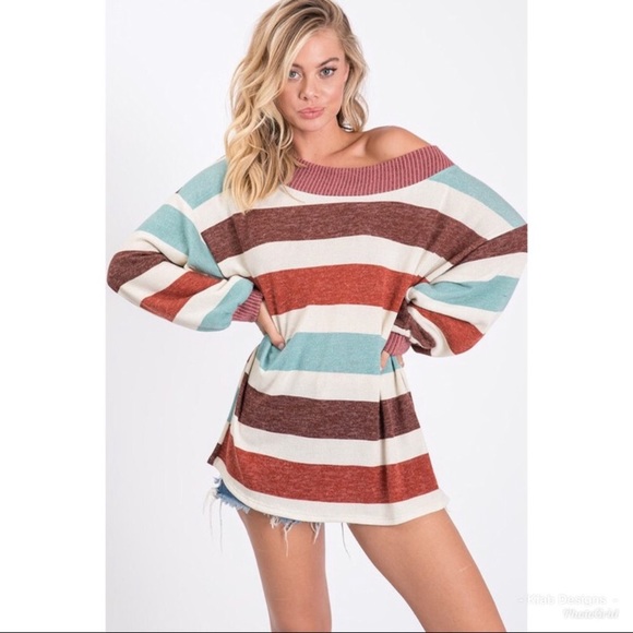 LIGHTWEIGHT STRIPED SWEATER - Picture 3 of 6